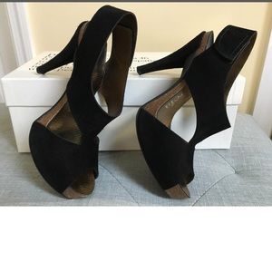Pedro Garcia Black Suede Hight Heel Platforms